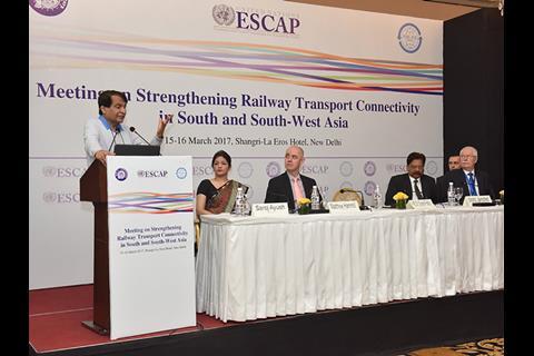 ‘International rail transport connectivity can potentially become one of the largest sources of growth and development in southern Asia’, said India’s Minister of Railways Suresh Prabhu.